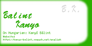 balint kanyo business card